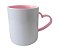 Caneca para Sublimação de Polimero Branco Alça Coração Rosa 120grs - 325ml - Imagem 1