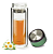 Garrafa de Vidro Parede Dupla para Sublimação com Infusor de chá Inox e Tampa Verde Pérola - 300ml - Imagem 1