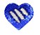 OBM - Aplique de Lantejoulas Coração Azul Escuro e Branco - 19x22cm - Imagem 1