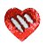 OBM - Aplique de Lantejoulas Coração Vermelho e Branco - 19x22cm - Imagem 1