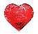 OBM - Aplique de Lantejoulas Coração Vermelho e Branco - 19x22cm - Imagem 2
