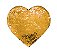 OBM - Aplique de Lantejoulas Coração Dourado e Branco - 19x22cm - Imagem 2