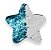 OBM - Aplique de Lantejoulas Estrela Azul Claro e Branco - 19cm - Imagem 1