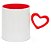Caneca Branca para Sublimação com Alça e Interior Coração - Vermelha - Imagem 1