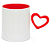 12 Caneca Branca para Sublimação com Alça e Interior Coração - Vermelha - Imagem 1
