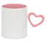 36 Caneca Branca para Sublimação com Alça e Interior Coração - Rosa - Imagem 1