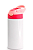 Squeeze de Inox Branco Infantil para Sublimação com Bico Automático Tampa Rosa e Vermelha - 350ml - Imagem 2
