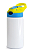 Squeeze de Inox Branco Infantil para Sublimação com Bico Automático Tampa Azul e Amarelo - 300ml - Imagem 2