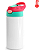 Squeeze de Inox Branco Infantil para Sublimação com Bico Automático Tampa Tifanny e Vermelho - 350ml - Imagem 1