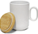 Caneca para Sublimação de Cerâmica Branca Slim com Tampa de Bambu - 350ml - Imagem 2