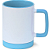 Caneca para Sublimação de Cerâmica Branca com Alça Soft e Base em Silicone com Interior Azul Cyano - Imagem 2