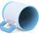 Caneca para Sublimação de Cerâmica Branca com Alça Soft e Base em Silicone com Interior Azul Cyano - Imagem 3