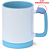 Caneca para Sublimação de Cerâmica Branca com Alça Soft e Base em Silicone com Interior Azul Cyano - Imagem 1