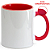 Caneca para Sublimação de Cerâmica Branca com Alça Soft e Interior Vermelho - Imagem 1