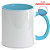 Caneca para Sublimação de Cerâmica Branca com Alça Soft e Interior Azul Cyano - Imagem 1