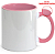 Caneca para Sublimação de Cerâmica Branca com Alça Soft e Interior Rosa - Imagem 1