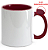 Caneca para Sublimação de Cerâmica Branca com Alça Soft e Interior Vinho - Imagem 1