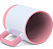 Caneca para Sublimação de Cerâmica Branca com Alça Soft e Base em Silicone com Interior Rosa - Imagem 3