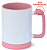 Caneca para Sublimação de Cerâmica Branca com Alça Soft e Base em Silicone com Interior Rosa - Imagem 1