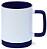 Caneca para Sublimação de Cerâmica Branca com Alça Soft e Base em Silicone com Interior Azul Escuro - Imagem 2