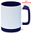 Caneca para Sublimação de Cerâmica Branca com Alça Soft e Base em Silicone com Interior Azul Escuro - Imagem 1