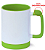 Caneca para Sublimação de Cerâmica Branca com Alça Soft e Base em Silicone com Interior Verde Claro - Imagem 1