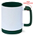 Caneca para Sublimação de Cerâmica Branca com Alça Soft e Base em Silicone com Interior Verde Escuro - Imagem 1