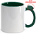 Caneca para Sublimação de Cerâmica Branca com Alça Soft e Interior Verde Escuro - Imagem 1