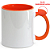 Caneca para Sublimação de Cerâmica Branca com Alça Soft e Interior Laranja - Imagem 1