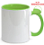 Caneca para Sublimação de Cerâmica Branca com Alça Soft e Interior Verde Claro - Imagem 1