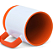 Caneca para Sublimação de Cerâmica Branca com Alça Soft e Base em Silicone com Interior Laranja - Imagem 2