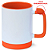 Caneca para Sublimação de Cerâmica Branca com Alça Soft e Base em Silicone com Interior Laranja - Imagem 1