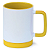 Caneca para Sublimação de Cerâmica Branca com Alça Soft e Base em Silicone com Interior Amarela - Imagem 2