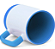 Caneca para Sublimação de Cerâmica Branca com Alça Soft e Base em Silicone com Interior Azul Claro - Imagem 3