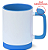 Caneca para Sublimação de Cerâmica Branca com Alça Soft e Base em Silicone com Interior Azul Claro - Imagem 1