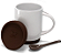 Caneca com Colher, Alça Soft e Tampa Base em Silicone - Marron - Imagem 2
