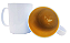 Caneca para Sublimação de Plástico Polímero Branco com interior Amarelo Canário - Imagem 1