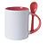 Caneca Reta para Sublimação de Cerâmica Branca com Alça e Interior, Colher Pessego - Imagem 1