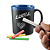 Caneca Lousa com Giz Branco com Borda e interior Azul - 325ml - Imagem 1