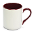 Caneca Imperial Cerâmica Branca para Sublimação com Alça e Interior Colorido Vinho - 325ml - Imagem 1