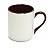 Caneca Imperial Cerâmica Branca para Sublimação com Alça e Interior Colorido - Marrom 325ml - Imagem 1