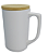 Caneca Cerâmica Breeze Branca Fosca para Sublimação com Tampa Bambu sem Silicone - 470ml - Imagem 1
