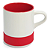 Caneca Cerâmica Branca para Sublimação com Interior e Cinta em Silicone Vermelha - 350ml - Imagem 1