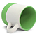 Caneca Cerâmica Branca para Sublimação com Interior e Cinta em Silicone Verde Claro - 350ml - Imagem 2