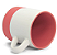 Caneca Cerâmica Branca para Sublimação com Interior e Cinta em Silicone Rosa - 350ml - Imagem 2