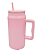 Copo Térmico para Sublimção Aço Inox Fosco com Canudo na Cor Rosa - 1,5 Lts - Imagem 1