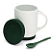 Caneca com Colher, Alça Soft e Tampa Base em Silicone - Verde Escuro - Imagem 2