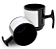 Kit Majestic 2 Xícaras Tarja Branca 325ML com Suporte de Metal Preto - Imagem 2