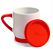 Caneca Branca Imperial com Alça Soft, Tampa e Base em Silicone - Vermelha - 400ml - Imagem 2