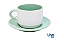 Caneca Petit - Xicara com Pires - 90ml - Interior e Alça Verde Menta - Sublimação - Imagem 1